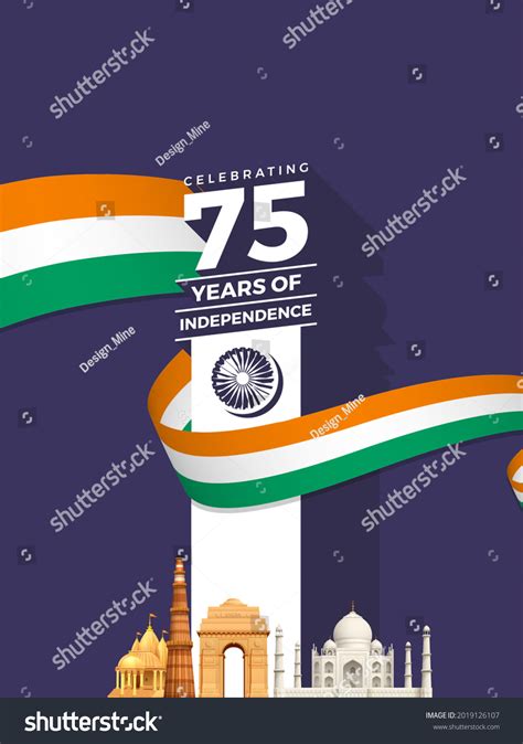Celebrating 75th Year Indias Independence Creative Stock Illustration