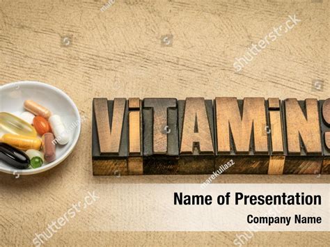 Abstract Vitamins Word Vintage Letterpress Powerpoint Template