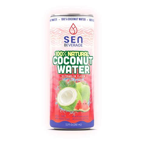 Fresh Coconut Water With Watermelon Flavor In 250ml Can Sen Beverage
