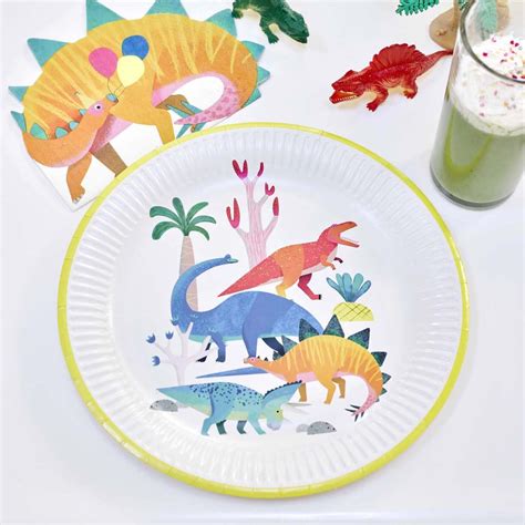 Dinosaur Party Plates Dino Party Plate Dinosaur Paper Etsy