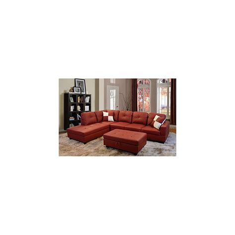 Beverly Fine Furniture Right Facing Russes Sectional Sofa Set