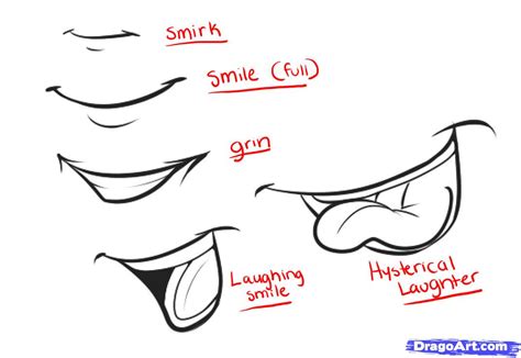 How To Draw Anime Lips Smiling