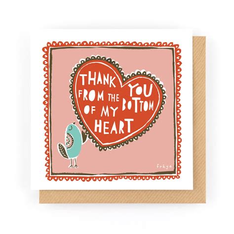 Thank You From The Bottom Of My Heart Greeting Card 1 25c Etsy