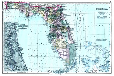 Grays Atlas Map Of Florida 1886