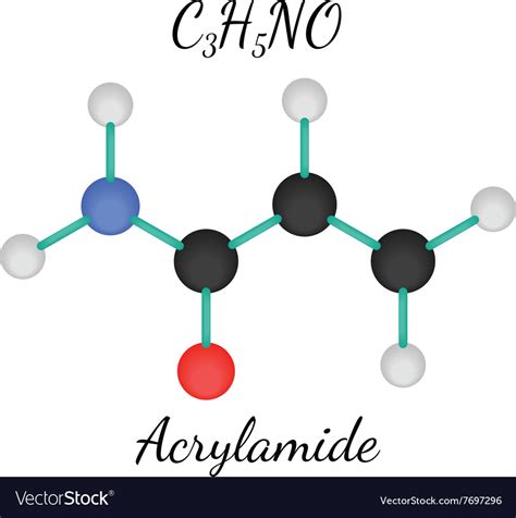 C3h5no Acrylamide Molecule Royalty Free Vector Image