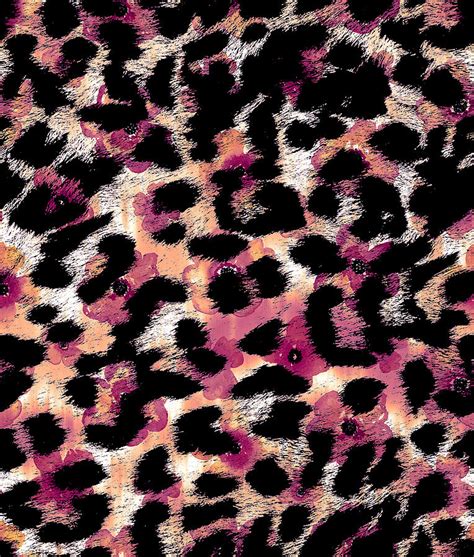 Seamless Endless Hand Drawn Abstract Watercolor Leopard Pattern With
