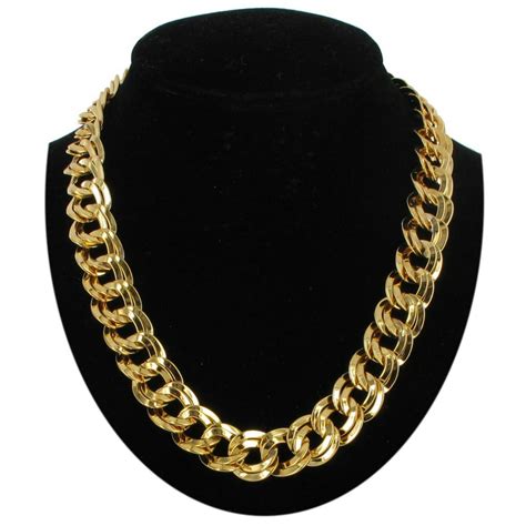 Ky And Co Gold Tone Chunky Double Link Oversized Chain Necklace 18