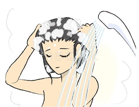 シャワーをあびる女性のイラスト 医療のイラスト写真動画素材販売サイトのメディック medick