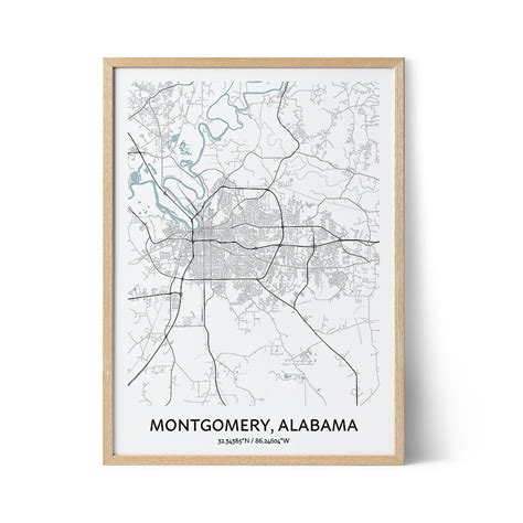 Montgomery Map Poster Your City Map Art Positive Prints