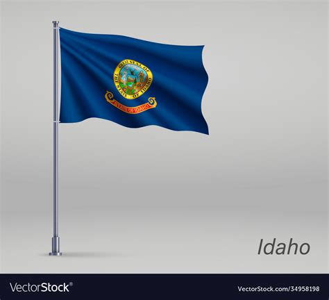 Waving Flag Idaho State United States On Vector Image