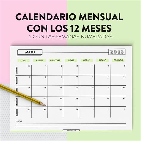 Calendario Mensual Para Imprimir A O Aria Art