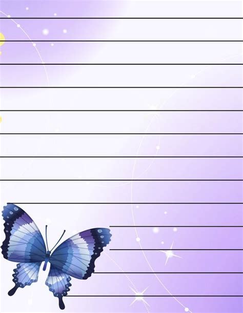 Butterflies Lined Writing Papera4 Lined Paper To Print For Free Free