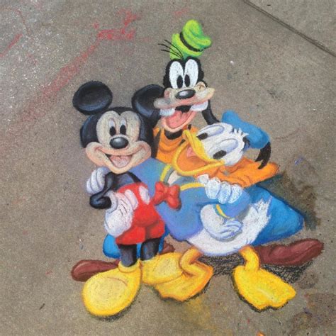 Mickey Mouse Goofy And Donald Duck Disney Chalk Art Popsugar Love Sex Photo