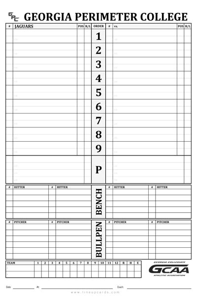 Baseball Lineup Card Printable Baseball Lineup Cards That Are