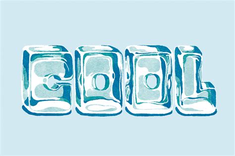 The Word Cool Written In Watercolor On A Blue Background