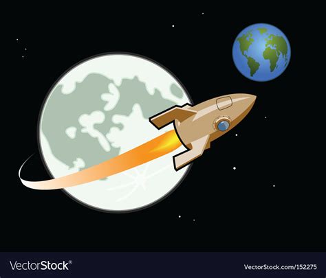 Rocket From The Moon Royalty Free Vector Image