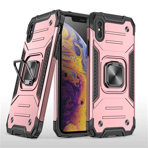 Iphone Xs Max Hybrid Tpupc Kickstand Shockproof Case Cover Rose Gold