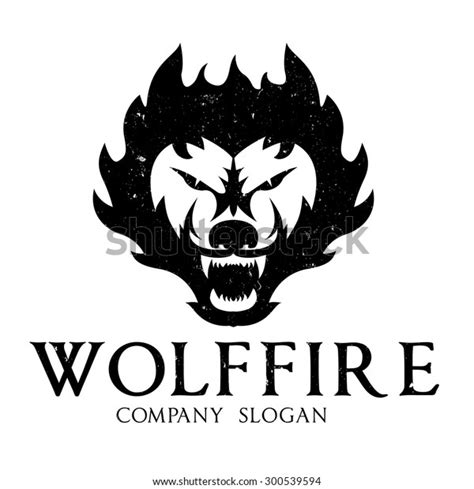 Wolf Fire Logo Template Stock Vector Royalty Free 300539594