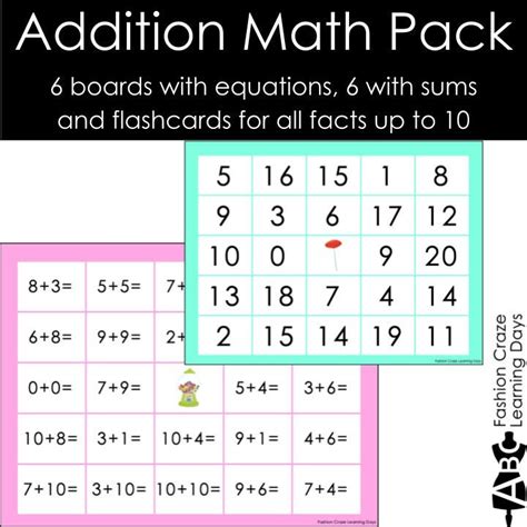 Math Fact Activities Addition Fact Games For K 2 Etsy