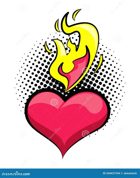 Heart Love With Flame Stock Vector Illustration Of Decorative 264427244