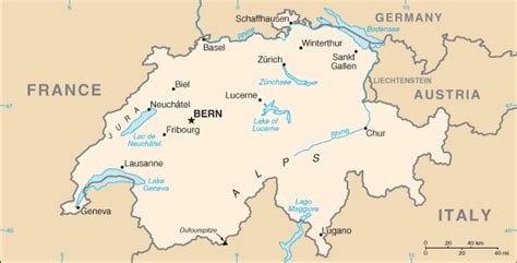 Das land grenzt an frankreich, die schweiz, österreich und slowenien. Länderinformationen Schweiz, Landkarte Schweiz