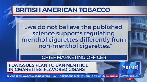 Fda Plans To Ban Menthol Cigarettes Cigars Newsnation Prime Youtube