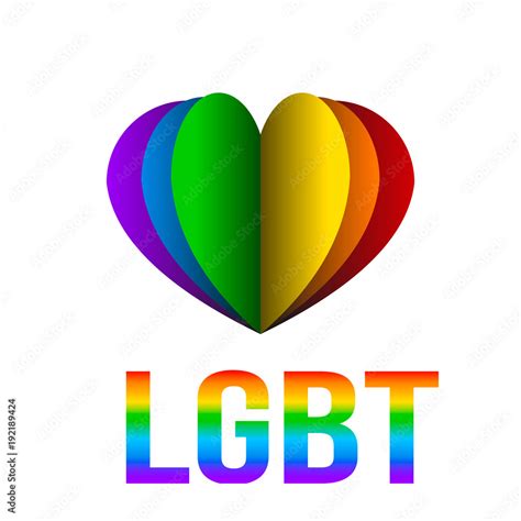 Rainbow Paper Heart Lgbt Community Concept Gay Pride Symbol Easy To