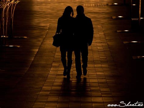 In The Night Couple Walking Arm In Arm How Romantic Night Walking