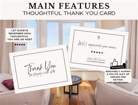 Airbnb Host Thank You Card Template Airbnb Vacation Rental Welcome Card