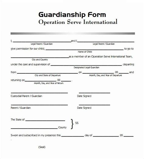 Free Printable Child Guardianship Forms New Sample Legal Guardianship