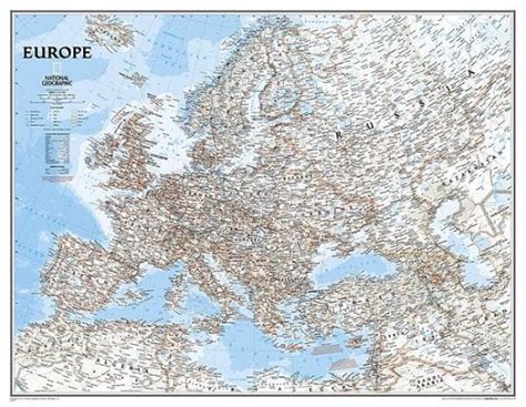 National Geographic Maps · Europe Classic Enlarged And Laminated Wall