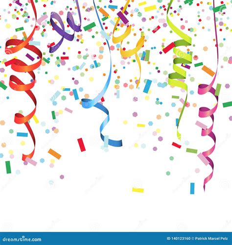 Colored Confetti And Streamers Stock Vector Illustration Of