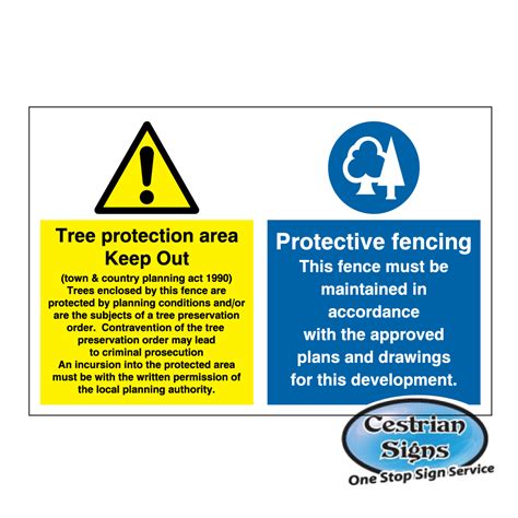 Tree Protection Area And Protective Fencing Signs 600mm X 400mm