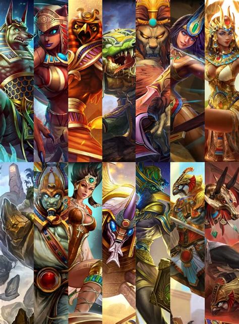 Collage Of All Gods In The Egyptian Pantheon Now With Improved Formatting R Smite