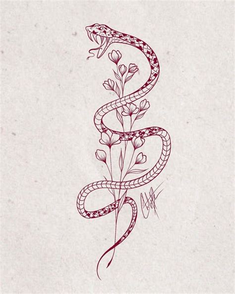 Tatoo Snake Small Snake Tattoo Small Hand Tattoos Flower Spine