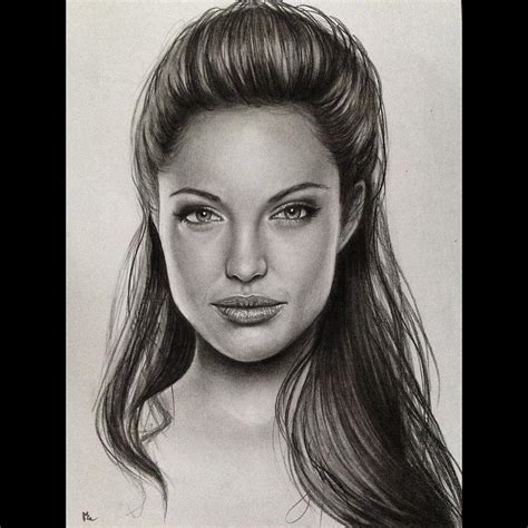 Angelina Jolie Drawing By Elisa Matarrese Fine Art America