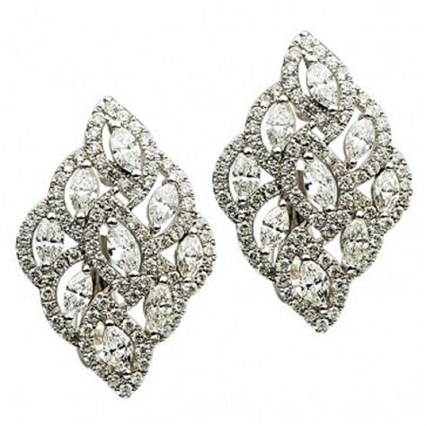 Diamond Gold Cluster Earrings For Sale At Stdibs