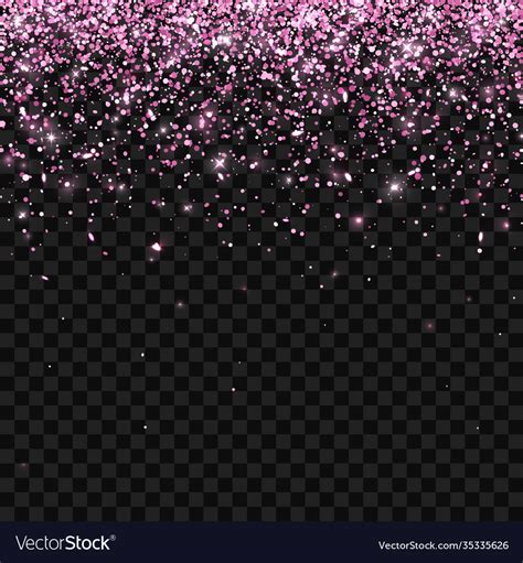 Pink Falling Glitter Particles On Dark Royalty Free Vector