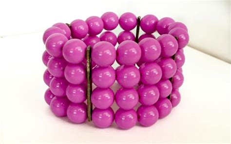 Vintage Purple Bead Bracelet Adjustable Fits Small Wrist Etsy