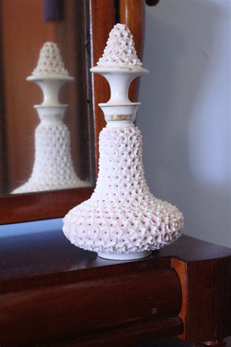 Flower Encrusted Porcelain Scent Bottle China Rose Antiques