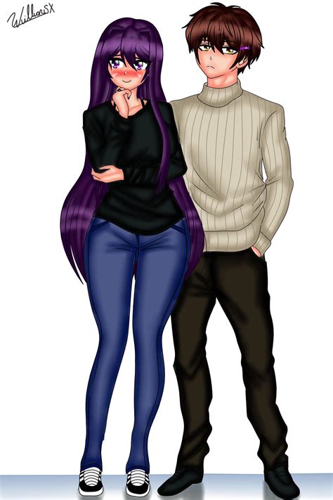 Ddlc Mc And Yuri Outfit Swap Fanart By Willianxs On Deviantart