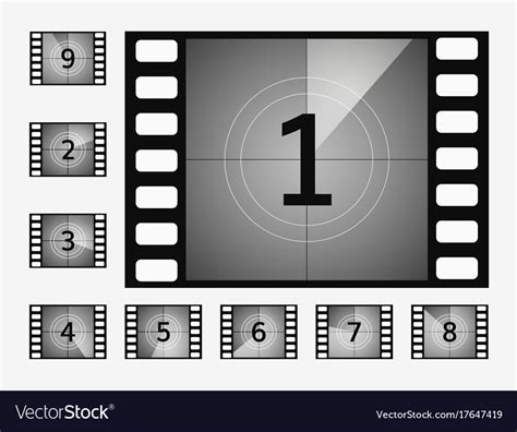 Movie Countdown Numbers Set Royalty Free Vector Image