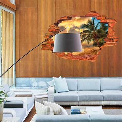 3d Broken Wall Removable Wall Sticker Art Decal Living Room Decor New
