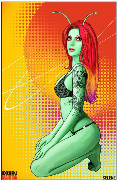 Selene Sexy Martian Girl Pin Up Signed By The Artist Etsy