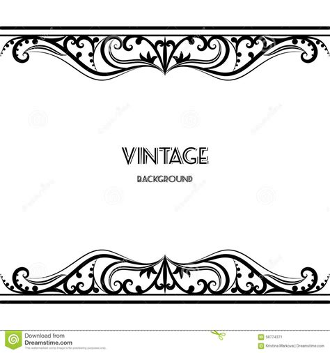 Vintage Background Frame Design Black Vector Stock Vector