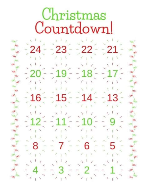 How Many Days Until Christmas Calendar Free Printable