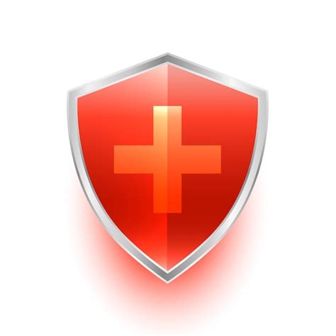 Free Vector Isolated Medical Shield Protection Symbol With Cross