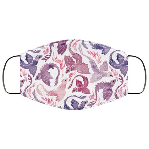 dragon fire pink and purple cloth face mask