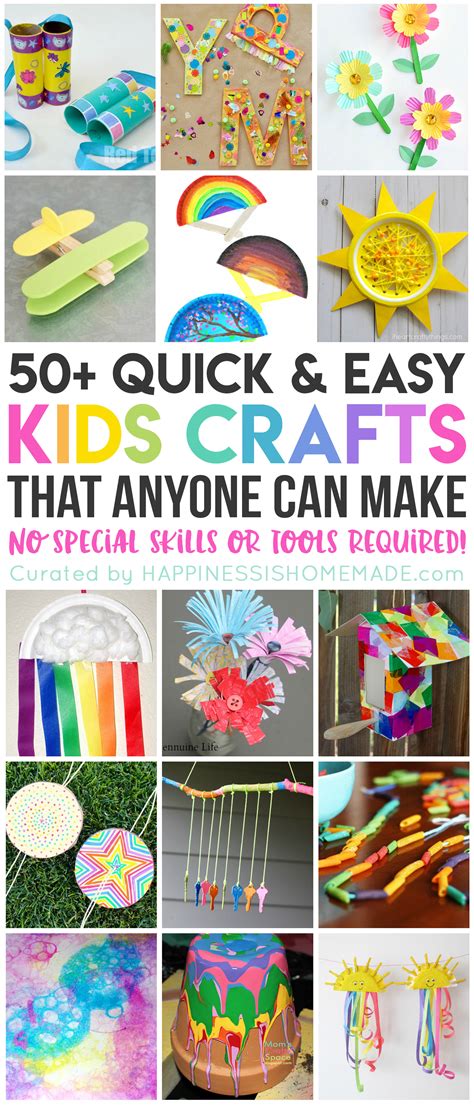50 Quick And Easy Crafts For Kids Happiness Is Homemade