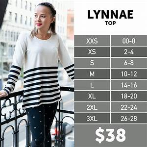 2020 Lularoe Lynnae Top Shirt Size Chart Lularoe Size Chart Selling